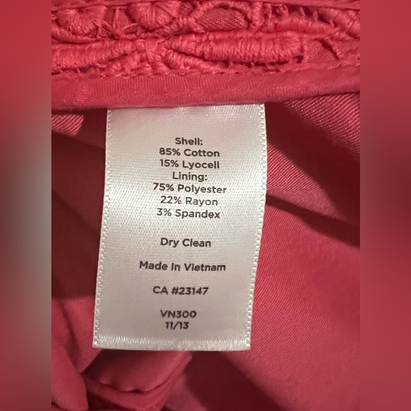 Talbots Pink Flower Laced Short Sleeve Dress Dress - EUC - Picture 4 of 4